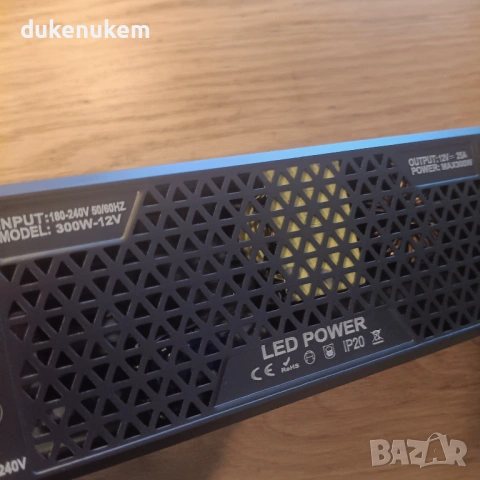 LED захранване 12V 300W 25A – ултра тънко, димируемо, снимка 8 - Лед осветление - 53291496