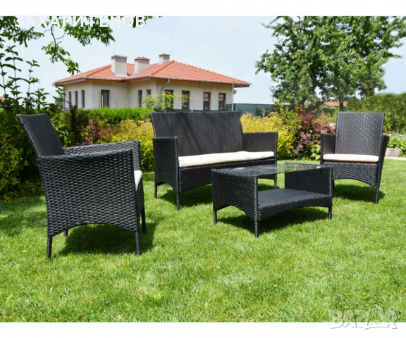Градински ратанов комплект от високо качество - столове, канапе и маса, снимка 7 - Градински мебели, декорация  - 36234117