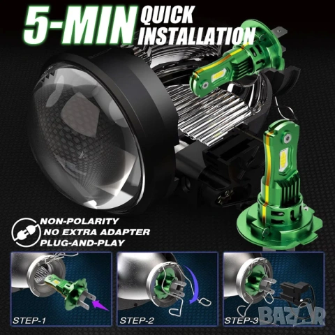 Комплект от 2 броя H7 LED крушки CANBUS Light 6000K, снимка 11 - Части - 53857653