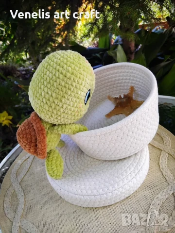 Плетена играчка Костенурка / плетени играчки, снимка 3 - Други - 50730943