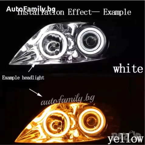 Универсални Cotton LED Ангелски очи с мигач 80мм, снимка 1