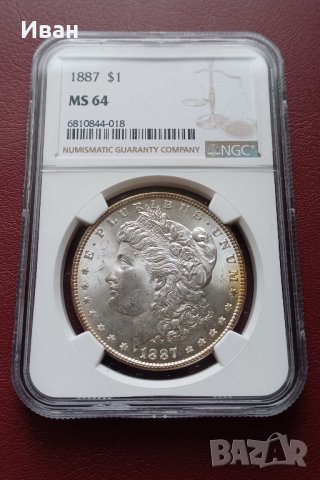 Морган долар 1887 г. MS64