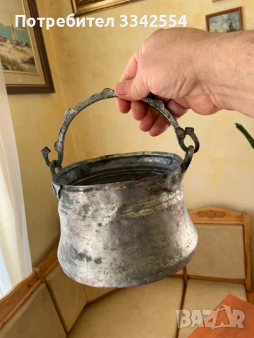 КОТЕЛ КОТЛЕ МЕНЧЕ БАКЪР МЕД СТАРИНЕН СЪД- 1.5 Л. ОРНАМЕНТИ, снимка 2 - Други ценни предмети - 51260788