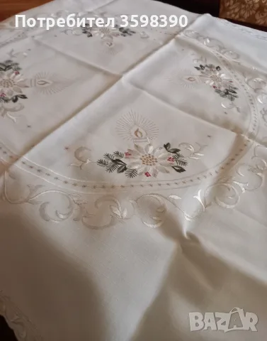 Покривка с бродерия 76×76 см., 10€