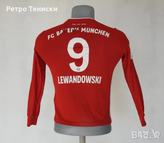Тениска Bayern Munich — Домакински (Robert Lewandowski #9) adidas — Деца размер M Червено