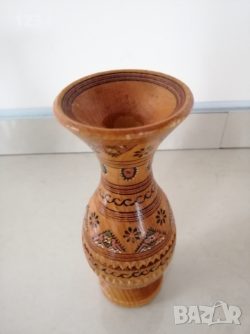 Дървена ваза 18 см. , снимка 4 - Други стоки за дома - 36093694