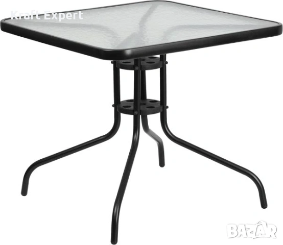Градинска маса Sorento 80×80 см – метална конструкция и стъклен плот, снимка 7 - Градински мебели, декорация  - 53699320