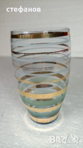 Разкошни ретро водни чаши, златни кантове, матирани кантове, 6 бр, снимка 8 - Чаши - 52464801