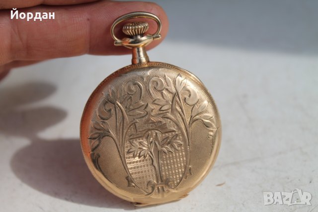 Златен 14К Джобен часовник ELGIN , снимка 3 - Мъжки - 34088263