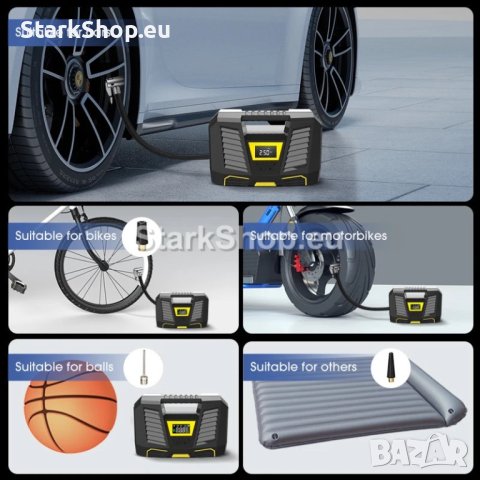  Дигитален компресор за гуми с фенер, снимка 5 - Друга електроника - 41625871