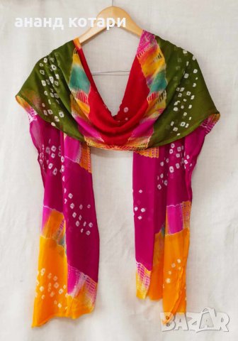 Ръчно оцветени шалове щата Раджастан (107-116), снимка 4 - Шапки - 15501219