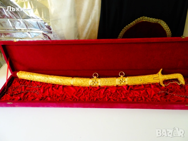 Арабска сабя с ножница,позлата,филигран,2.2 кг.,1 м. , снимка 10 - Антикварни и старинни предмети - 51597502