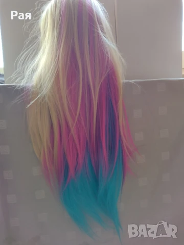 Учебна фризьорска глава 70 см шарена, снимка 4 - Аксесоари за коса - 50660652