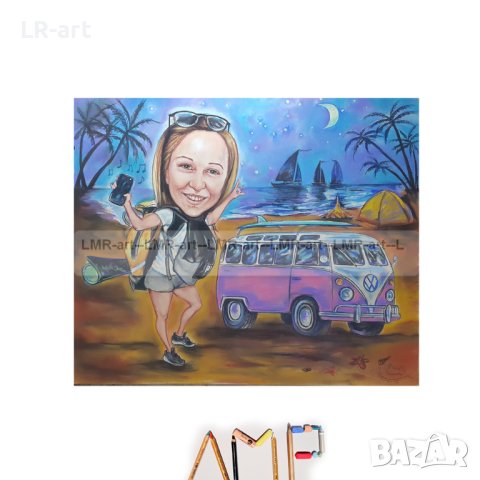  КАРИКАТУРИ, ШАРЖ с пастели и моливи, рисувани ръчно , снимка 9 - Картини - 41361382