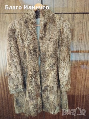 Дамско ожено палто с косъм