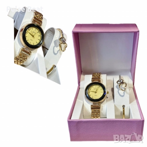 Дамски подаръчен комплект - Елегантен часовник с нежна гривна, снимка 2 - Дамски - 52056571