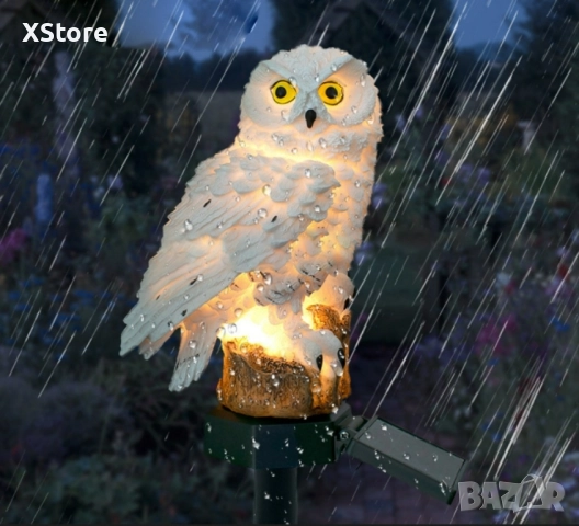 LED Соларна лампа Бухал - Соларна градинска лампа Бухал 15см , снимка 2 - Соларни лампи - 51461733