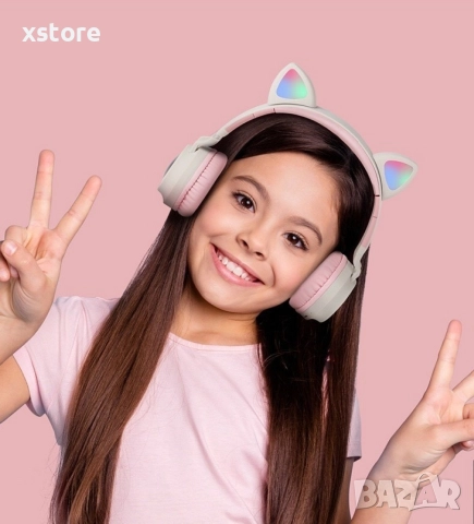 Безжични bluetooth слушалки с котешки уши за деца BT-023C - EP9, снимка 7 - Други - 52796335