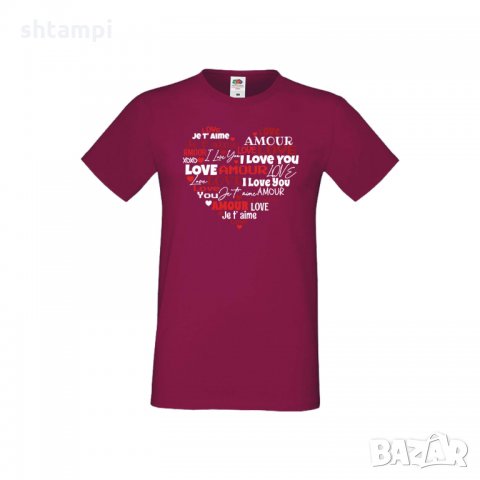 Мъжка тениска Свети Валентин Love Word Heart, снимка 5 - Тениски - 35715753