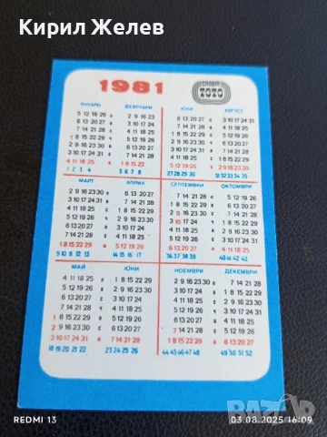 Старо календарче ВАЛЕНТИН ЙОРДАНОВ рядко за КОЛЕКЦИЯ ДЕКОРАЦИЯ 12947, снимка 5 - Колекции - 51236840