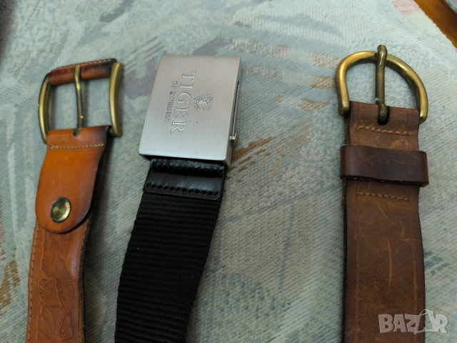 3 вносни колани мъжки 2 кожени и един от плат