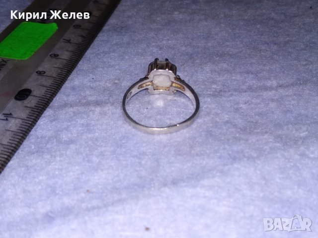 СКЪПОЦЕНЕН СРЕБЪРЕН ПРЪСТЕН СРЕБРО 925 с ЮВЕЛИРНО ШЛИФОВАН КАМЪК БЯЛО КОТЕШКО ОКО 38428, снимка 7 - Пръстени - 41388930