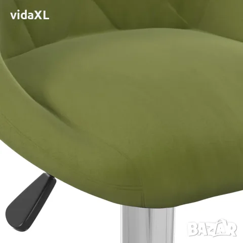 vidaXL Бар табуретки, 2 бр, светлозелени, кадифе, снимка 8 - Столове - 56147132