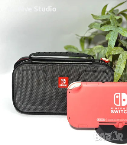 Nintendo Switch Lite Coral Pink + 32GB SanDisk + оригинален калъф, снимка 5 - Nintendo конзоли - 56086078