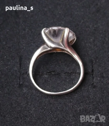 Два броя / Винтидж / Стар сребърен пръстен с Морганит и Бял сапфир проба 925 , снимка 15 - Пръстени - 42322435