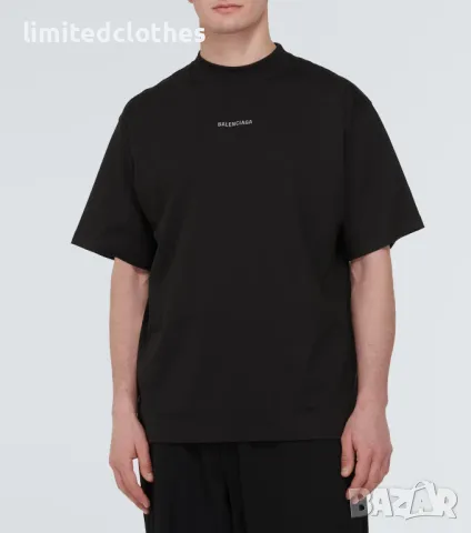 BALENCIAGA Black Reflective Logo Print Relaxed Fit Мъжка / Дамска Тениска size M (L), снимка 3 - Тениски - 47275224
