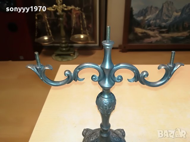 свещник за 3 свещи 23х21х10см внос франция 1208211047, снимка 2 - Антикварни и старинни предмети - 33794049