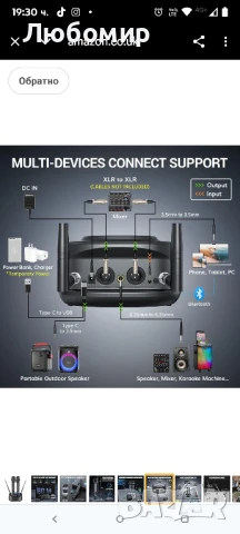 Безжични микрофони TONOR, UHF безжична ръчна микрофонна система, 9-часова продължителност

, снимка 9 - Микрофони - 50688751