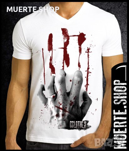 Тениска с щампа BLOODTRAILS