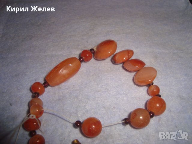 СТАР РЕТРО АРТ ГЕРДАН от НАТУРАЛН ШЛИФОВАН ХЕЛЦЕДОН КОЛИЕ ОГЪРЛИЦА 18927, снимка 7 - Колиета, медальони, синджири - 35996817