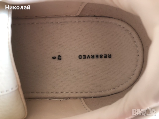Маратонки  / сникърси / спортни обувки Reserved, естествена кожа, 42 номер, бели, нови с етикет, снимка 12 - Маратонки - 53486428