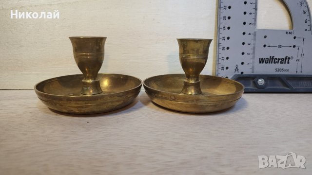 Месингови свещници скилстуна Швеция, снимка 1 - Антикварни и старинни предмети - 42141783