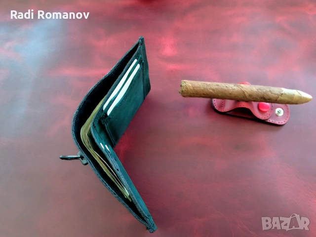 Ръчно изработен мъжки кожен портфейл , снимка 2 - Портфейли, портмонета - 52050088