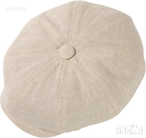 TOP-EX плоска шапка от естествен лен, бежова, M-L