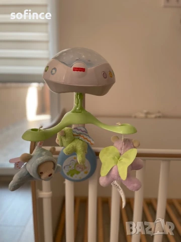 Fisher Price Музикална въртележка - проектор 3 в1 BUTTERFLY DREAMS 0м+ играчка за кошара