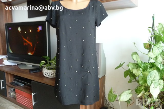 Черна рокля в свободен силует, снимка 3 - Рокли - 41351031