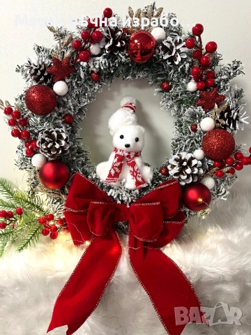 Коледен венец, снимка 2 - Коледни подаръци - 52328786