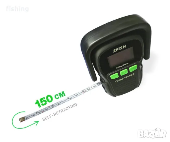 Zfish Compact Scale 50kg дигитален кантар с ролетка, снимка 5 - Екипировка - 49109043