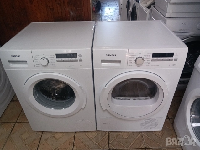 Комплект пералня и сушилня с термопомпа Сименс Siemens IQ700 A+++ 8кг с две години гаранция!