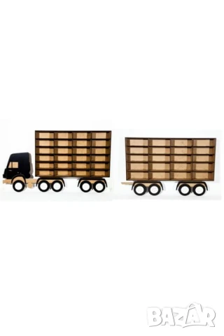 Органайзер етажерка за детски колички за стена поставка камион ремарке