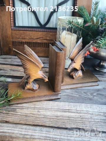 Дървени стопери за книги Орли, снимка 6 - Антикварни и старинни предмети - 52817506