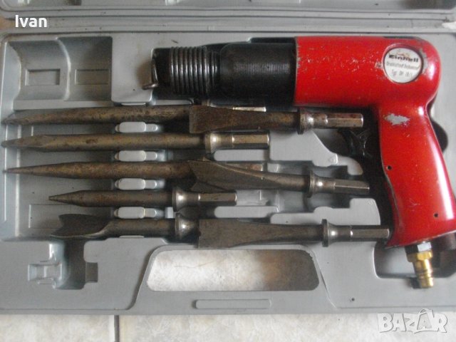 Немски Пневматичен Къртач-Секач Einhell Typ DH18/1-с 7 бр.Шила-Комплект-Професионален