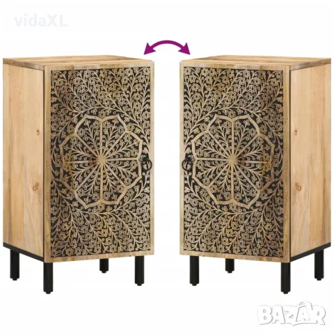 vidaXL Страничен шкаф 40x33x75 см манго масивно дърво, снимка 5 - Бюфети - 56147307