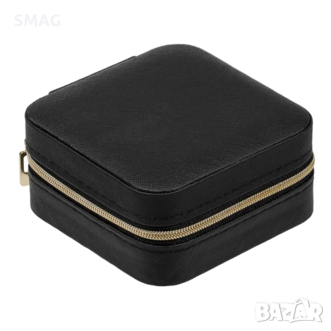 Кутия за бижута с цип черна 10x10x5 см_1234413, снимка 2 - Други - 52308366