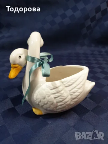 Порцеланова композиция с двойка гъски, снимка 4 - Антикварни и старинни предмети - 49424207