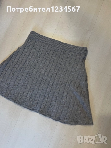 Нова сива плетена пола , снимка 2 - Поли - 52795933